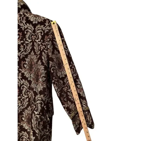Kenzie Brocade Tapestry Coat Womens 12 Embroidered Elegant Woven Damask Boho
